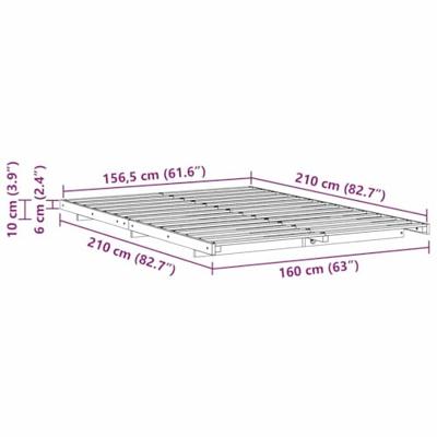 Bedframe Bruin 160 x 210 cm Massief grenenhout