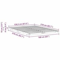 Bedframe Wasbruin 160 x 210 cm Massief grenenhout - thumbnail