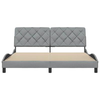 Bedframe zonder matras stof lichtgrijs 180x200 cm - thumbnail