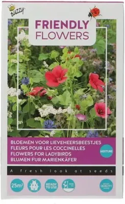 Grow gifts zaden strooidoosje friendly flower lieveheersbeestjes 100 gram Buzzy - Buzzy