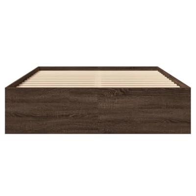 Bedframe zonder matras bewerkt hout bruin eikenkleur 140x190 cm Bedframe zonder matras bewerkt hout bruin eikenkleur 140x190 cm