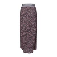 Didi semi-transparante midi rok met all over print donkerblauw/rood/wit - thumbnail