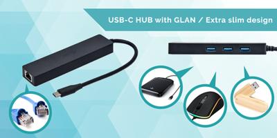 i-tec i-Tec USB-C Slim HUB 3-Port mit Gigabit Ethernet Adapter Netwerkadapter 10 / 100 / 1000 MBit/s USB-C
