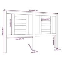 Hoofdbord 146x4x100 cm massief grenenhout grijs - thumbnail