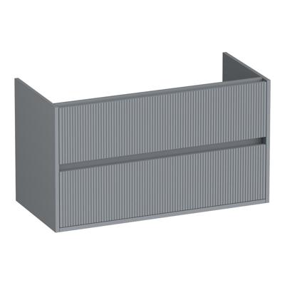 Brauer Adore Wavy - Onderkast - 100 cm - met 2 Softclose Lades Greeploos en 1 Sifon Uitsparing - Mat Grijs