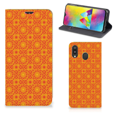Samsung Galaxy M20 | Hoesje met Magneet | Batik Oranje