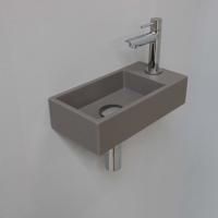 INK Versus Fonteinset - 36x18x9cm - wasbak links - 1 kraangat - Quartz beton/chroom 1805135 - thumbnail