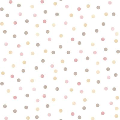 Noordwand behang mondo baby confetti dots roze/wit/bruin