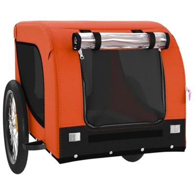 Hondenfietstrailer oxford stof en ijzer oranje en zwart - thumbnail