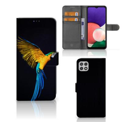 Samsung Galaxy A22 5G | Telefoonhoesje | Met pasjeshouder | Papegaai Samsung Galaxy A22 5G | Telefoonhoesje | Met pasjeshouder | Papegaai