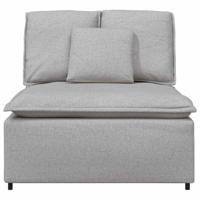 Modulaire bank middenmodule met kussens 100 cm wolk grijs - thumbnail