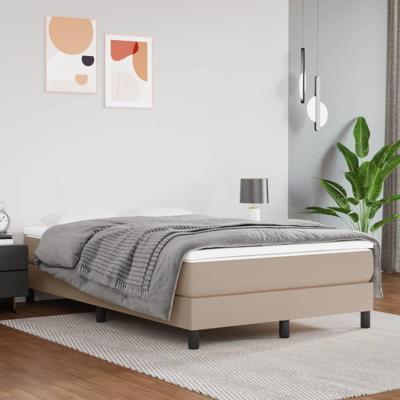 Pocketveringmatras medium 120x200x20 cm kunstleer cappuccinokleurig