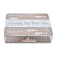 Decoratieve Doos DKD Home Decor Wit Bruin Hout Metaal Spiralen Mediterrane - thumbnail