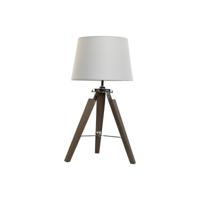Bureaulamp Home ESPRIT Wit Bruin Hout 36 x 36 x 60 cm - thumbnail