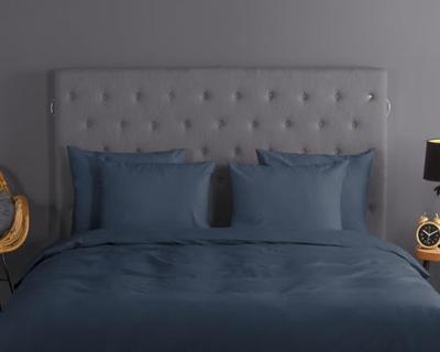 Good Morning Dekbedovertrek "uni dessin" - Blauw - (240x200/220 cm) - Katoen Good Morning Dekbedovertrek "uni dessin" - Blauw - (240x200/220 cm) - Katoen