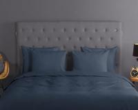 Good Morning Dekbedovertrek "uni dessin" - Blauw - (240x200/220 cm) - Katoen - thumbnail