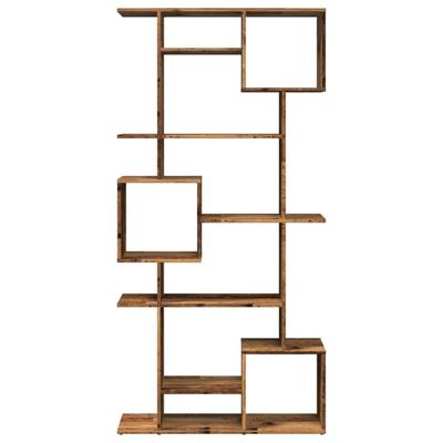 Boekenkast 92x29x188 cm bewerkt hout oud houtkleurig - thumbnail