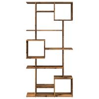 Boekenkast 92x29x188 cm bewerkt hout oud houtkleurig - thumbnail