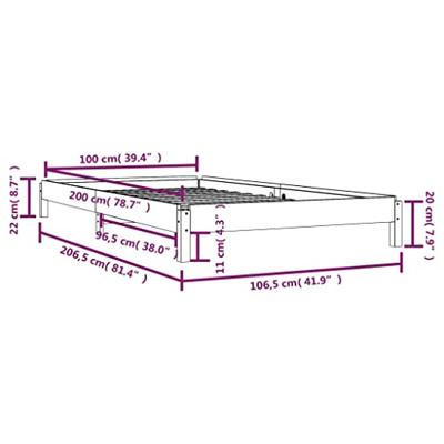 Bed stapelbaar 100x200 cm massief grenenhout wit Bed stapelbaar 100x200 cm massief grenenhout wit