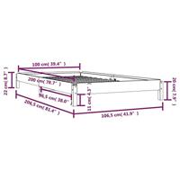 Bed stapelbaar 100x200 cm massief grenenhout wit - thumbnail