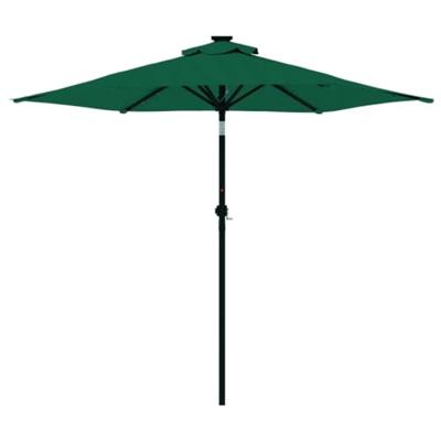 Parasol met LED's en stalen paal 225x225x212 cm groen