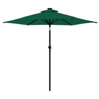 Parasol met LED's en stalen paal 225x225x212 cm groen - thumbnail