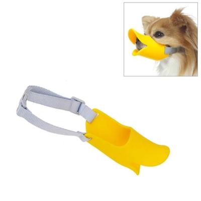 Schattig Duck mond vorm siliconen snuit voor huisdier hond maat: L (geel)