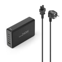Hama USB-laadstation 240 W USB-C bus, USB-A-bus QC 2.0, USB PD 3.0, Quick Charge 3.0 Zwart Binnen Snellader, USB Power Delivery (USB-PD), GaN, Qualcomm Quick - thumbnail