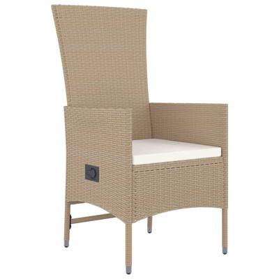 5-delige Tuinset met kussens poly rattan beige - thumbnail