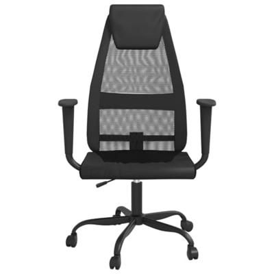 Kantoorstoel verstelbare hoogte mesh en kunstleer zwart Kantoorstoel verstelbare hoogte mesh en kunstleer zwart