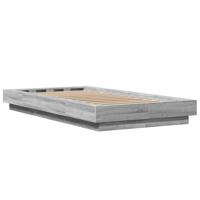 Bedframe met LED-verlichting grijs sonoma eikenkleurig 90x200cm - thumbnail