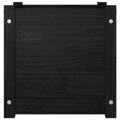 VidaXL Plantenbak 40x40x40 cm massief grenenhout zwart
