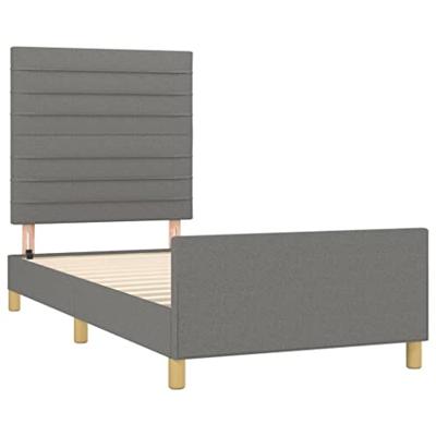 Bedframe zonder matras 90x190 cm stof donkergrijs
