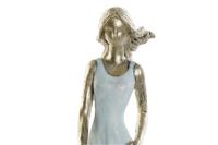 Decoratieve figuren DKD Home Decor 16 x 9,5 x 24 cm Blauw Gouden Familie - thumbnail