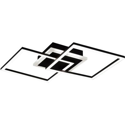 LED Plafondlamp - Plafondverlichting - Trion Venda - 25W - Warm Wit 3000K - Dimbaar - Vierkant - Mat Zwart - Aluminium