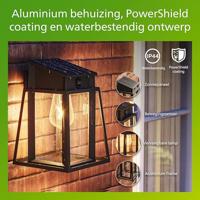 Philips LED Lysin 929004632801 Wandlamp op zonne-energie met bewegingsmelder LED 3.2 W Zwart - thumbnail