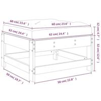 Tuinvoetenbank met kussen massief grenenhout zwart - thumbnail