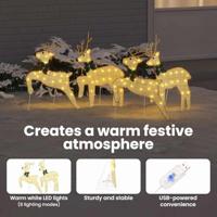 VidaXL Led rendieren 4 pcs goud stof - thumbnail