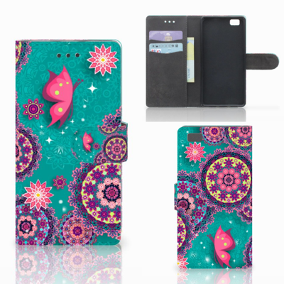 Huawei Ascend P8 Lite Hoesje Cirkels en Vlinders