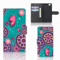 Huawei Ascend P8 Lite Hoesje Cirkels en Vlinders - thumbnail