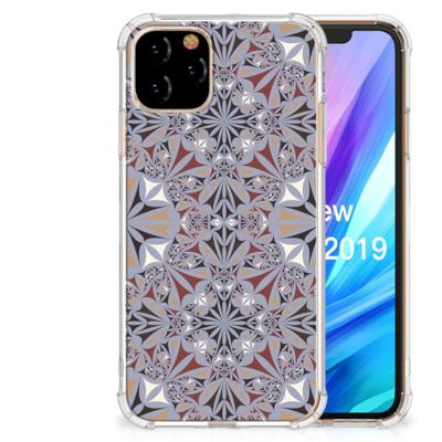 Apple iPhone 11 Pro Anti-Shock Hoesje Flower Tiles Apple iPhone 11 Pro Anti-Shock Hoesje Flower Tiles