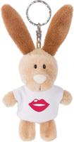 Nici sleutelhanger kusje 10 cm polyester bruin - thumbnail