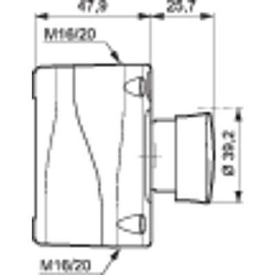 BACO LBX10510 Noodstopknop, Paddestoelschakelaar In behuizing 240 V/AC 2.5 A 1x NC IP66 1 stuk(s)