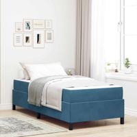 Bedframe met matras Donkerblauw en wit 90 x 190 cm Fluweel - thumbnail