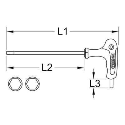 KS Tools 151.2691 Inbusschroevendraaier Sleutelbreedte (metrisch): 5 mm Afmeting, lengte: 211 mm