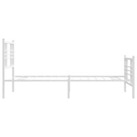 Bedframe met hoofd- en voeteneinde metaal wit 100x190 cm - thumbnail
