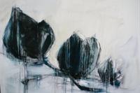 Schilderij - Blauwe kersenbloesem, print op canvas, 2 maten, Premium print - thumbnail