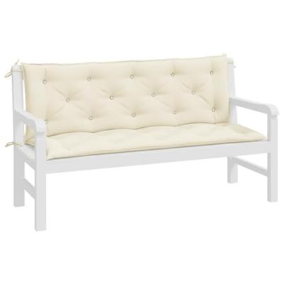 VidaXL Tuinbankkussens 2 st 150x50x7 cm oxford stof crèmewit VidaXL Tuinbankkussens 2 st 150x50x7 cm oxford stof crèmewit