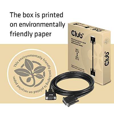 CLUB3D DVI-D DUAL LINK (24+1) CABLE BI DIRECTIONAL M/M 3m 9.8 ft 28AWG Zwart CLUB3D DVI-D DUAL LINK (24+1) CABLE BI DIRECTIONAL M/M 3m 9.8 ft 28AWG Zwart