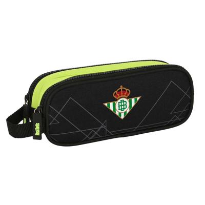 Pennenetui met 2 vakken Real Betis Balompié Zwart Limoen 21 x 8 x 6 cm